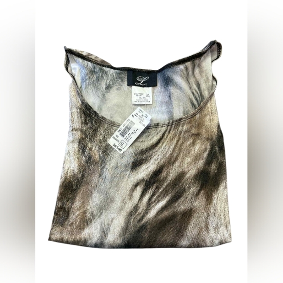 Libra Brown & Black Shimmery Quarter Sleeve Top Size XL NWT - Picture 6 of 8